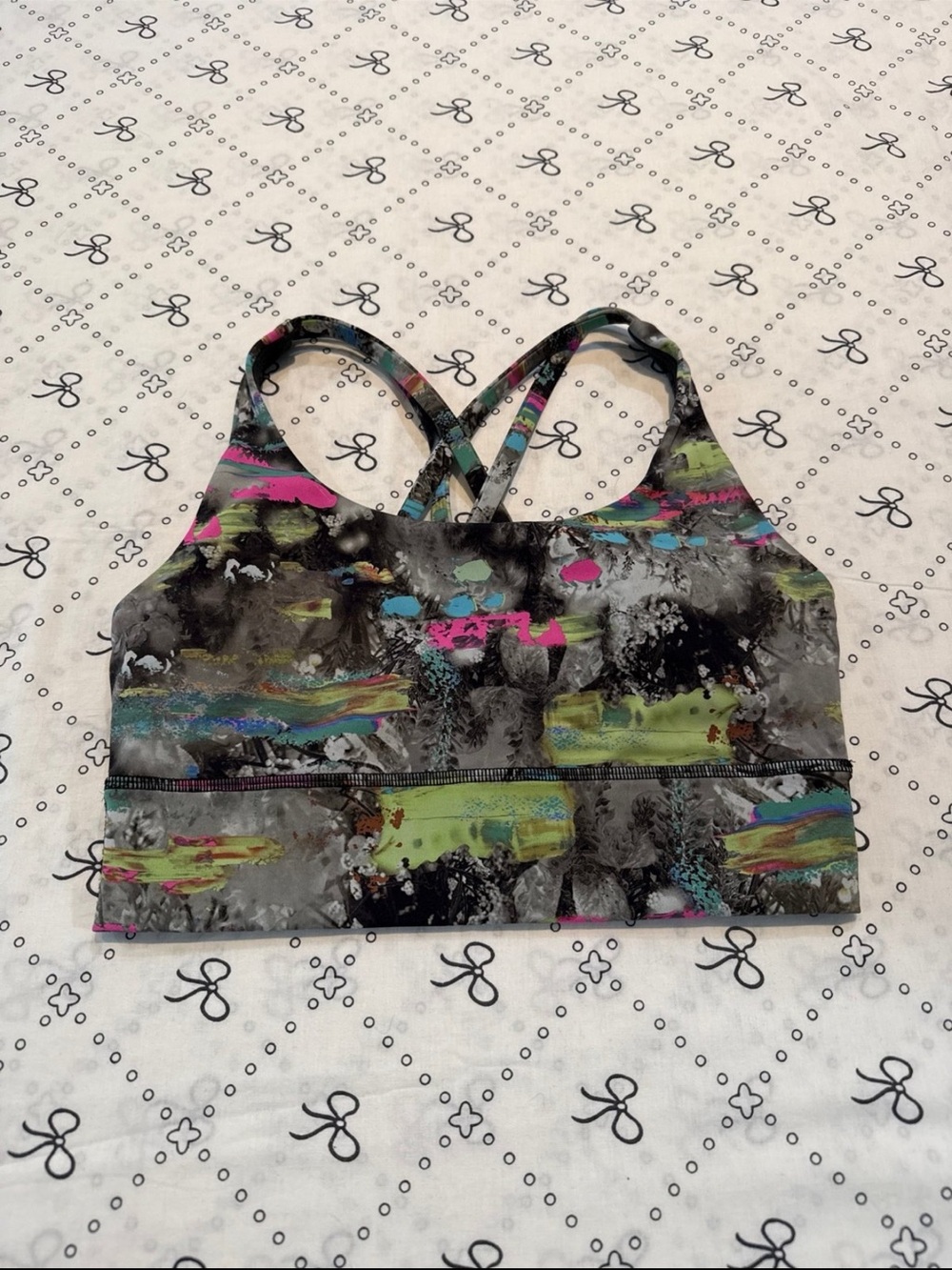 Lululemon Grey Patterned Sports Bra Size 6